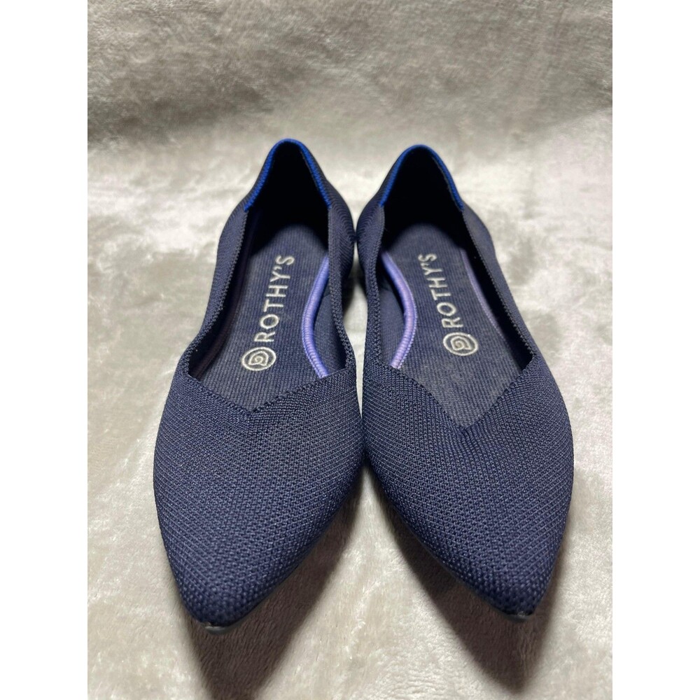 Rothy's The Point Pointed Toe Flats Women's Size 7.5 Navy Blue Shoes
